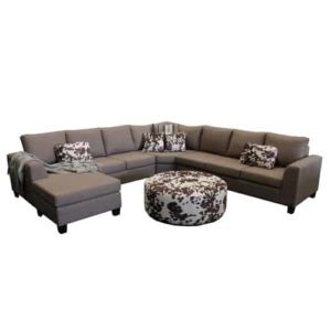 Boston 8 Seater Corner Modular chaise lounge sofa corner modular include round ottoman